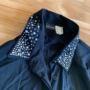 🔥Jeweled Collar Button Down